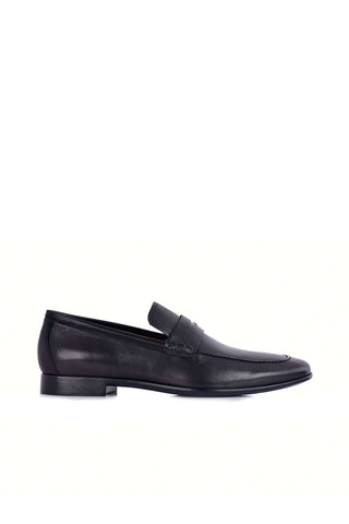 Corrente 6074 Leather Penny Loafer - Black