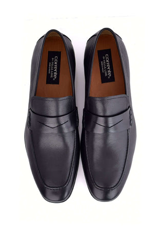 Corrente 6074 Leather Penny Loafer - Black