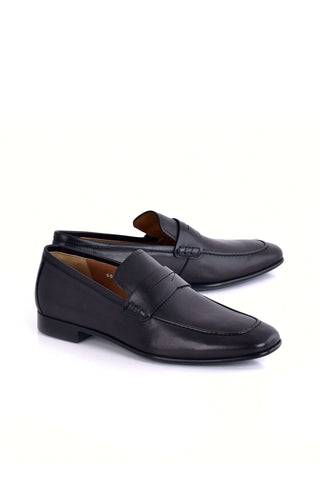 Corrente 6074 Leather Penny Loafer - Black