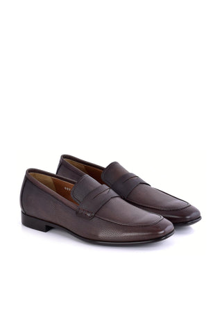 Corrente 6074 Leather Penny Loafer - Brown
