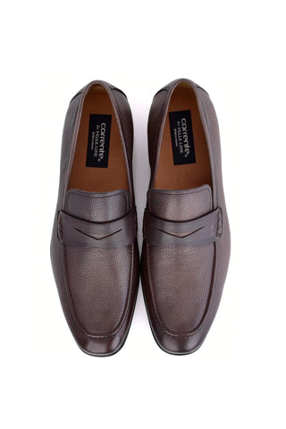 Corrente 6074 Leather Penny Loafer - Brown