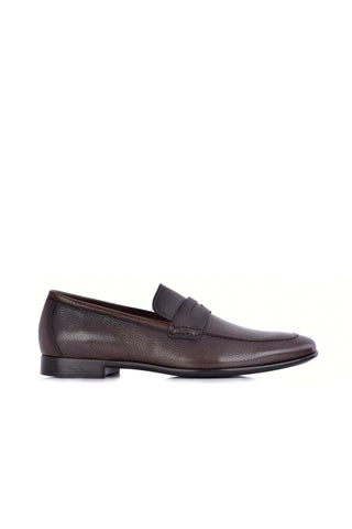 Corrente 6074 Leather Penny Loafer - Brown