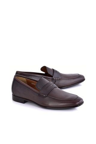 Corrente 6074 Leather Penny Loafer - Brown