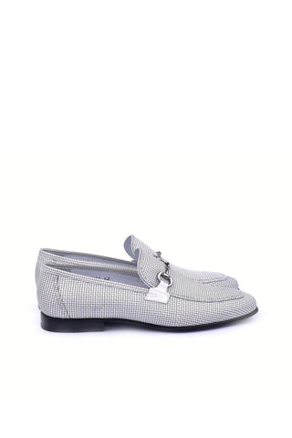 Corrente 6091 Leather Horse-Bit Loafer - White