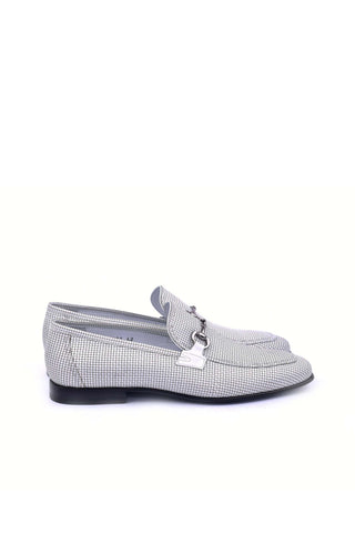 Corrente 6091 Leather Horse-Bit Loafer - White