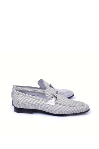 Corrente 6091 Leather Horse-Bit Loafer - White