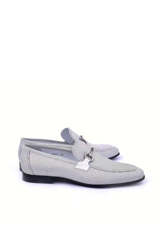 Corrente 6091 Leather Horse-Bit Loafer - White