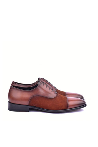 Corrente 6265 Brown Suede / Calf Skin Leather Cap toe Lace up Oxfords (CRT1371)-AmbrogioShoes