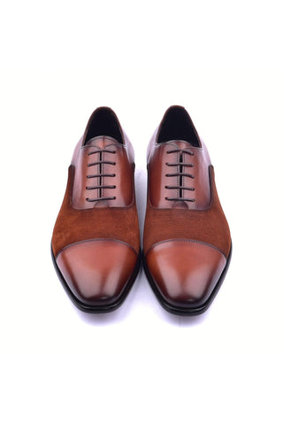Corrente 6265S Leather & Suede Oxford - Tan