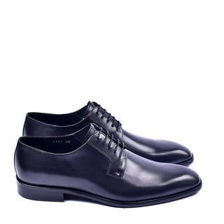 Corrente 6291 Men's Shoes Black Calf-Skin Leather Plain Toe Lace Up Derby (CRT1318)-AmbrogioShoes