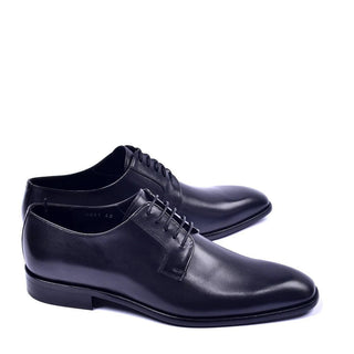 Corrente 6291 Men's Shoes Black Calf-Skin Leather Plain Toe Lace Up Derby (CRT1318)-AmbrogioShoes