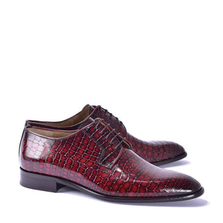 Corrente 6291 Men's Shoes Crocodile Print Calf-Skin Leather Derby (CRT1451)-AmbrogioShoes
