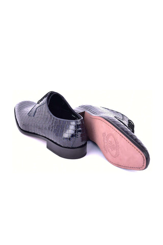 Corrente 6291C Embossed Leather Derby - Navy