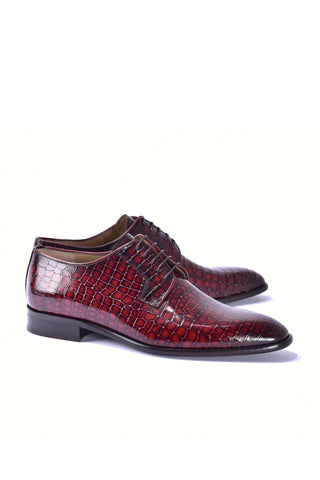 Corrente 6291C Embossed Leather Derby - Tan