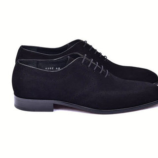 Corrente 6292 Men's Shoes Black Suede Leather Plain Toe Oxfords (CRT1491)-AmbrogioShoes