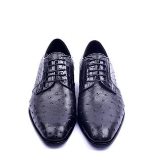 Corrente 6348 Exotic Ostrich-Skin Lace up Derby (CRT1319)-AmbrogioShoes
