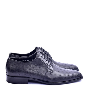 Corrente 6348 Men's Shoes Exotic Ostrich-Skin Lace up Derby (CRT1319)-AmbrogioShoes