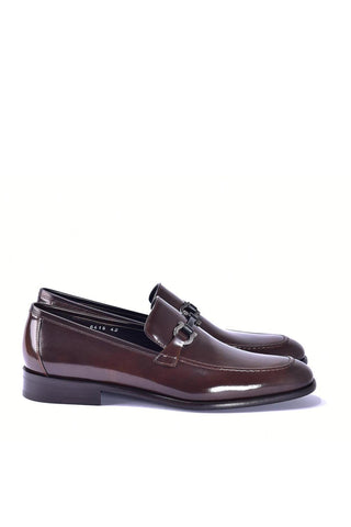 Corrente 6415 Patent Horse-Bit Loafer - Brown