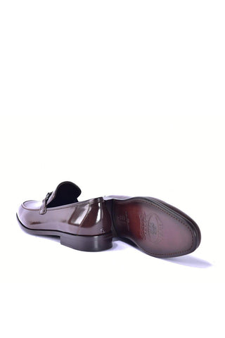Corrente 6415 Patent Horse-Bit Loafer - Brown