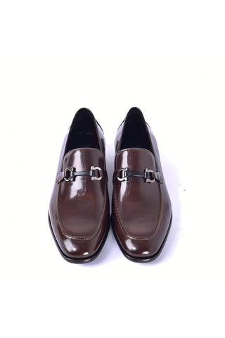 Corrente 6415 Patent Horse-Bit Loafer - Brown
