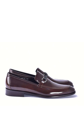 Corrente 6415 Patent Horse-Bit Loafer - Brown