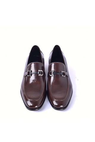 Corrente 6415 Patent Horse-Bit Loafer - Brown