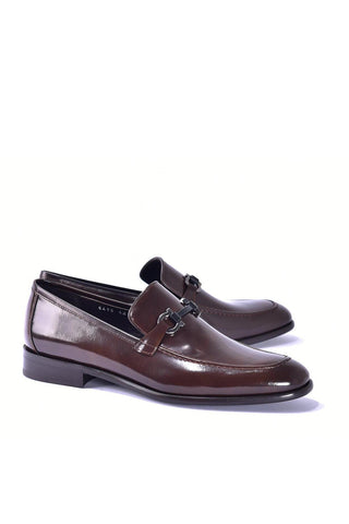 Corrente 6415 Patent Horse-Bit Loafer - Brown