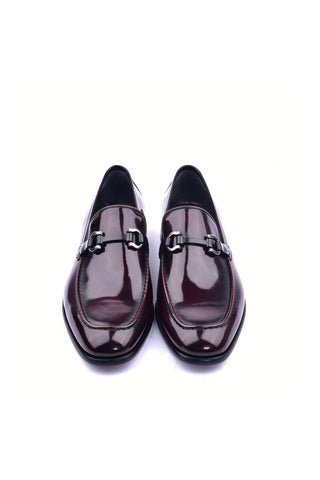Corrente 6415 Patent Horse-Bit Loafer - Burgundy