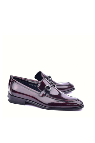 Corrente 6415 Patent Horse-Bit Loafer - Burgundy