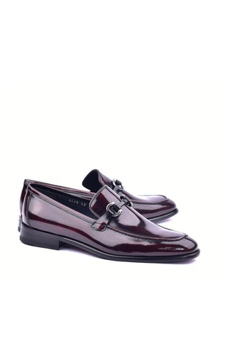 Corrente 6415 Patent Horse-Bit Loafer - Burgundy
