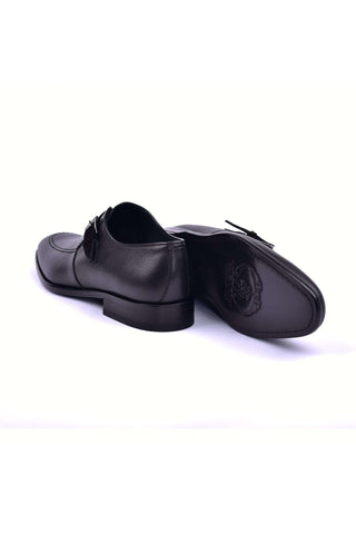 Corrente 6471 Leather Single Monk-Strap - Black