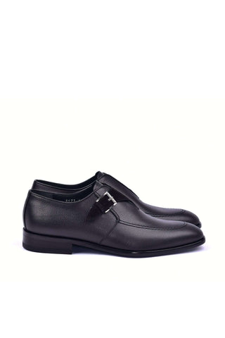 Corrente 6471 Leather Single Monk-Strap - Black
