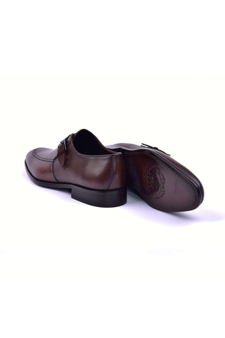 Corrente 6471 Leather Single Monk-Strap - Brown