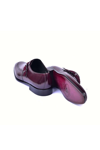 Corrente 6471 Leather Single Monk-Strap - Burgundy