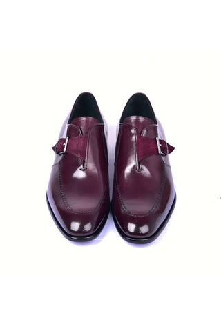 Corrente 6471 Leather Single Monk-Strap - Burgundy
