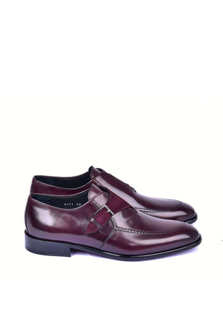 Corrente 6471 Leather Single Monk-Strap - Burgundy