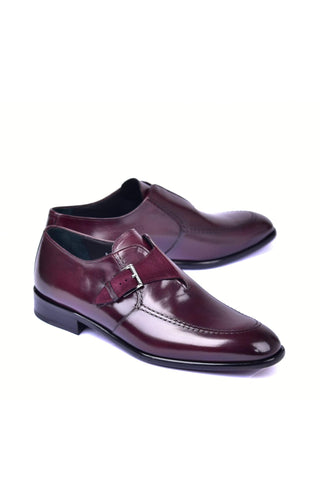 Corrente 6471 Leather Single Monk-Strap - Burgundy