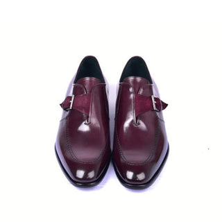 Corrente 6471 Men's Shoes Burgundy Suede / Calf-Skin Leather Monk-Strap (CRT1463)-AmbrogioShoes