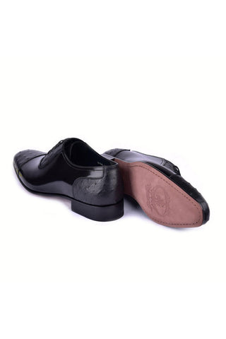 Corrente 6708 Ostrich Skin & Calf-Skin Leather Oxfords (CRT1485)-AmbrogioShoes