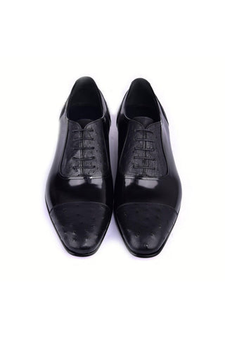 Corrente 6708 Ostrich Skin & Calf-Skin Leather Oxfords (CRT1485)-AmbrogioShoes