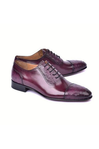 Corrente 6708 Ostrich Skin & Calf-Skin Leather Oxfords (CRT1485)-AmbrogioShoes