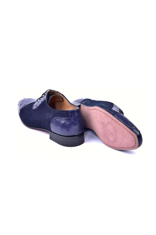 Corrente 6708 Ostrich & Suede Oxford - Navy