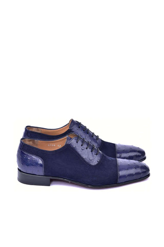 Corrente 6708 Ostrich & Suede Oxford - Navy