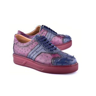 Corrente 6988 Exotic Ostrich-Skin Sneakers (CRT1476)-AmbrogioShoes