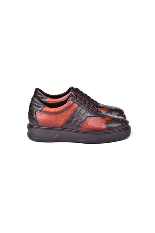 Corrente 6988 Exotic Ostrich Sneaker-AmbrogioShoes