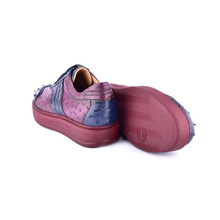 Corrente 6988 Men's Shoes Exotic Ostrich-Skin Sneakers (CRT1476)-AmbrogioShoes