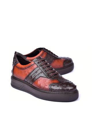 Corrente 6988 Ostrich Sneaker - Brown