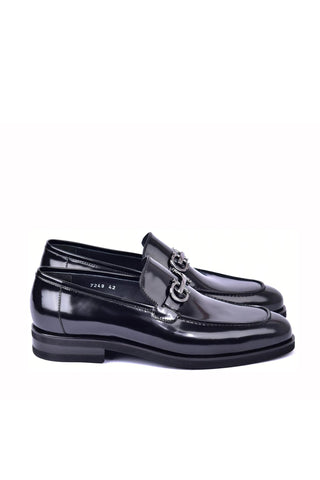 Corrente 7249 Patent Horse-Bit Loafer - Black
