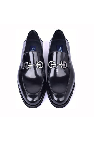 Corrente 7249 Patent Horse-Bit Loafer - Black