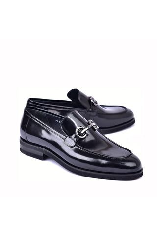 Corrente 7249 Patent Horse-Bit Loafer - Black
